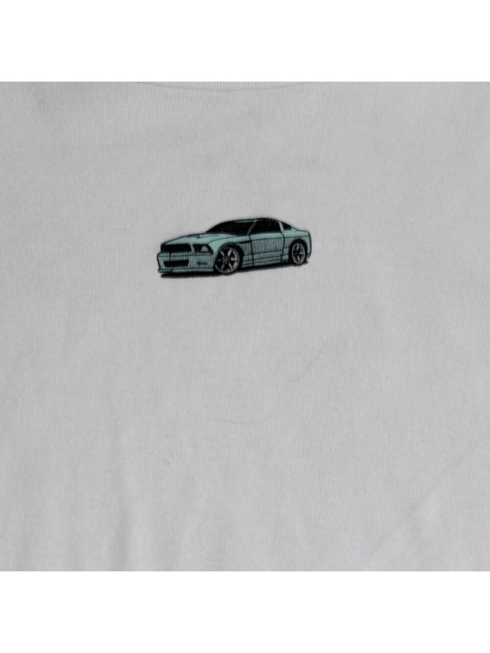 Homegirl Society Womens Cropped 'Car' Graphic T-Shirt-White-Size Medium-GUC - Picture 2 of 7